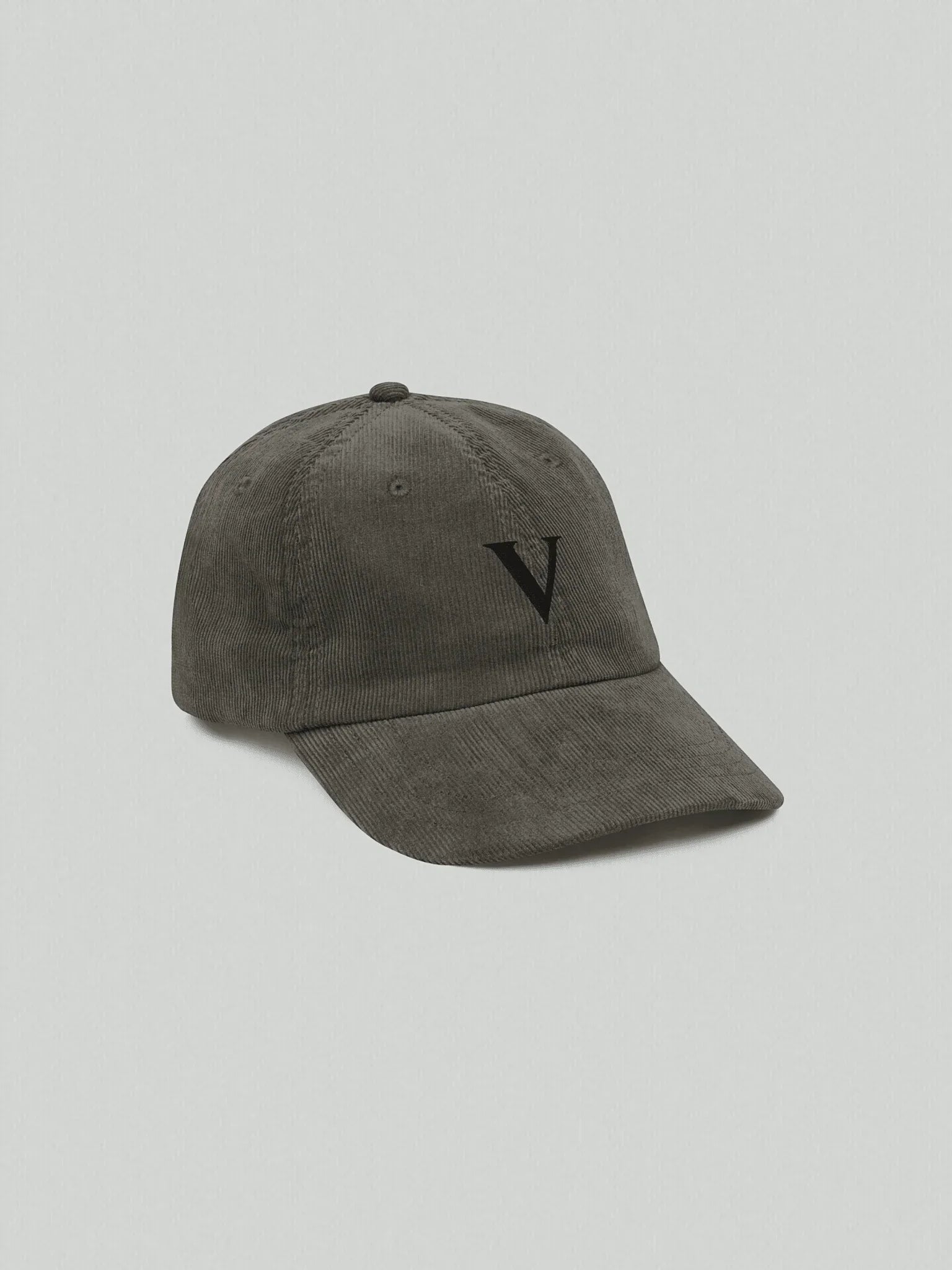 VIICCE mocha brown corduroy cap, front view